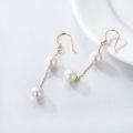 wholesale 14K Gold Freshwater Pearl Drop Dangle Hook Earrings for Women-0-2