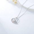 wholesale 925 Sterling Silver Heart-Shaped Cat Pendant Necklace for Women Girls Friendship-0-4