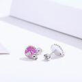 wholesale 925 Sterling Silver Pink Opal Hedgehog Stud Earrings for Women Girls - Small Hypoallergenic s-0-1