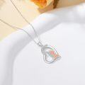 wholesale 925 Sterling Silver Mermaid Harp Heart Pendant Necklace for Women Girls-0-2