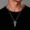 wholesale 925 Sterling Silver Celtic Cross and Sword Pendant Necklace - Gothic Viking Jewelry for Men & Women-0-5