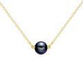 wholesale 14K Solid Gold Black Freshwater Cultured Pearl Pendant Necklace Anniversary Birthday Gifts for Women-0-0