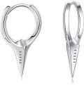 wholesale 925 Sterling Silver Spiked Sword Cross Huggie Hoop Earrings Punk Style Jewellery-0-18