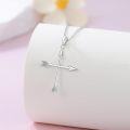 wholesale 925 Sterling Silver Arrow Cross Pendant Necklace for Women Men Gifts-0-2