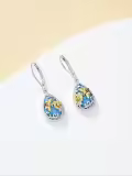 TOUPOP Sterling Silver Turquoise Butterfly Dragonfly Bee Hummingbird Ladybug Drop Earrings-0-2