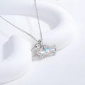 wholesale 925 Sterling Silver Dachshund and Paw Print Charm Necklace for Women Girls -0-2