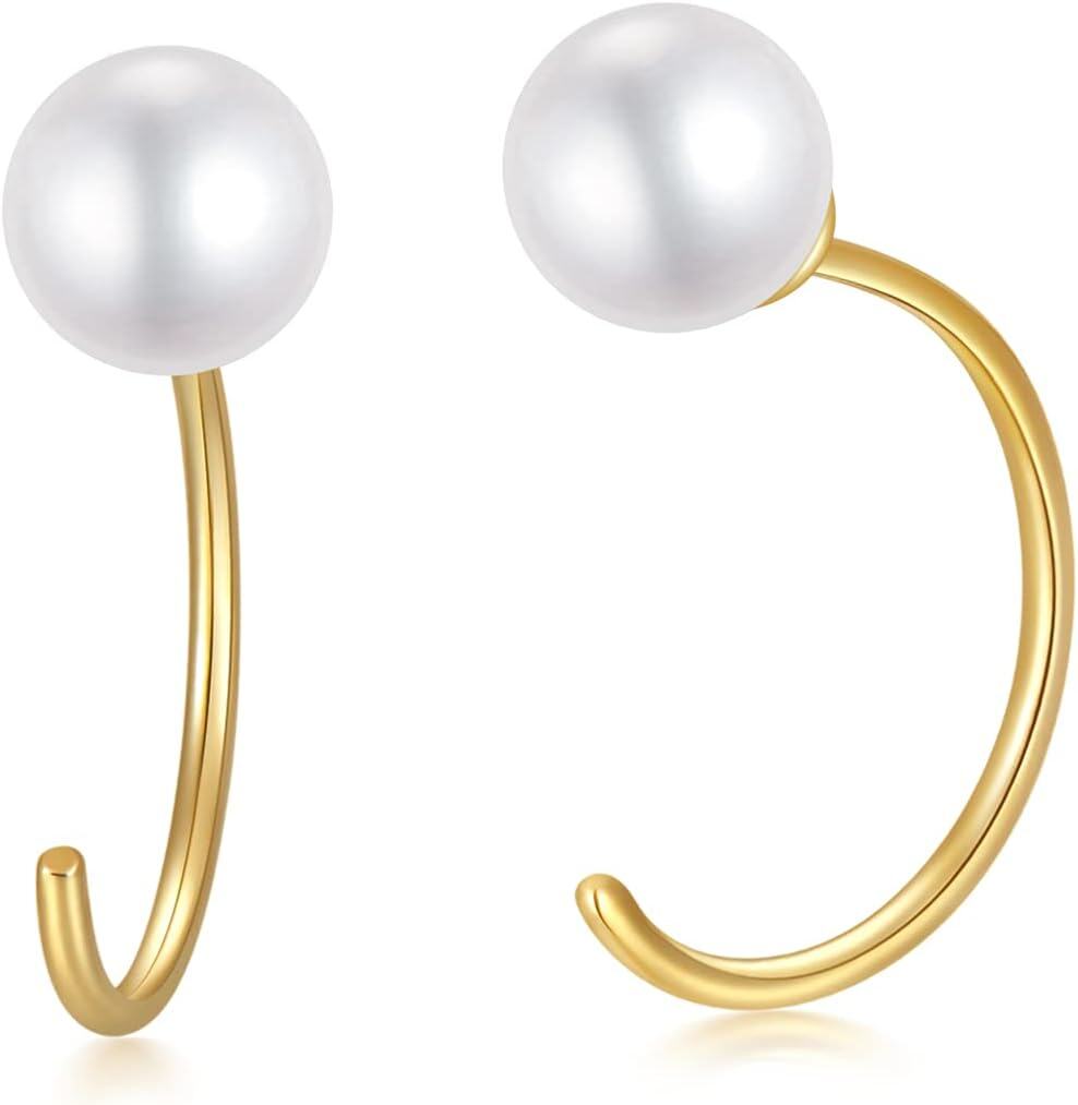 wholesale 14K Solid Gold & Freshwater Pearl Earrings, 5.5-6mm AAA Pearls, Hypoallergenic, Gift Boxed-0-0