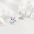wholesale 925 Sterling Silver Heart-Shaped Bunny Moonstone Stud Earrings for Women Girls Gift Idea-0-4