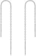 wholesale Sterling Silver Nickel Free Threader Chain Dangle Earrings for Women-0-12