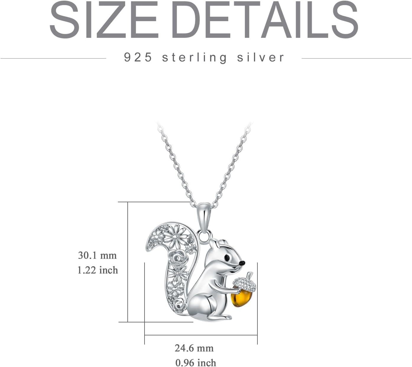 Sterling Silver Animal Pendant Necklace Raccoon Squirrel Hummingbird Hedgehog Elephant Women s Jewelry Gift-0-2
