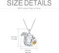 wholesale 925 Sterling Silver Acorn Squirrel Charm Necklace for Women Girls Gifts Jewelry Accessories-0-2