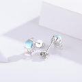 wholesale 925 Sterling Silver Moonstone Astronaut Stud Earrings Space Theme s for Women Girls-0-6