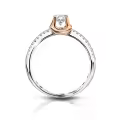 TOUPOP 14k White Gold Plated Moissanite Ring D VVS1-0-4