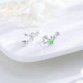 wholesale 925 Sterling Silver Star Stud Earrings w/Abalone & Cubic Zirconia - Hypoallergenic-0-1