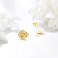 wholesale 14K Gold Daisy Flower Stud Earrings with Cubic Zirconia - Elegant Gift for Her-0-3
