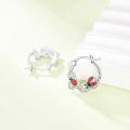 wholesale 925 Sterling Silver Ladybug Daisy Flower Huggie Hoop Earrings  for Women-0-1