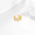 wholesale 14K Real Gold No-Piercing Clip-On Open Hoop Ear Cuff Earrings for Women, Elegant Lightweight 11mm Cartilage Earrings, Hypoallergenic Gift-0-2
