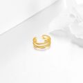 wholesale 14K Real Gold No-Piercing Clip-On Open Hoop Ear Cuff Earrings for Women, Elegant Lightweight 11mm Cartilage Earrings, Hypoallergenic Gift-0-2