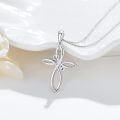 wholesale 14K White Gold Celtic Knot Cross Pendant Necklace for Women - Tone Chain (18)-0-3
