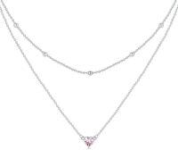 wholesale 925 Sterling Silver & 12-Month Birthstone Layered Necklace for Women - 13.5+15+2 Extension Chain - Freedom & Happiness Symbol - Elegant Multi-Layer Design for Everyday & Special Occasions (60 chars)-10-Oct-Pink Sapphire