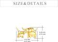 wholesale 14K Gold Elephant Family Pendant Necklace - Mothers Day Gifts for Mom and Daughter with 18 inch Chain-0-3