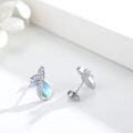 wholesale 925 Sterling Silver Teardrop Blue Moonstone Animal Stud Earrings for Women Girls -0-2