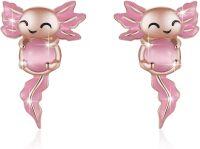wholesale 925 Sterling Silver Axolotl Stud Earrings for Women Hypoallergenic Animal Jewelry-undefined