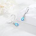 wholesale 925 Sterling Silver Teardrop Blue Topaz & Cubic Zirconia Dangle Earrings for Women-0-1