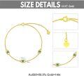 wholesale 14K Gold Turquoise Evil Eye Chain Anklet for Women - 7 Inches s for Wife and Mom-0-2