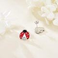 wholesale 925 Sterling Silver Red Enamel Ladybug Stud Earrings 8mm Diameter-0-4
