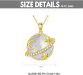 wholesale 14K Gold Mother-of-Pearl Crescent & Stars Pendant Necklace for Women-0-2