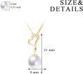wholesale 14K White Gold Heart-Shaped Diamond and Freshwater Pearl Pendant Necklace (16-18)-0-9