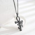 wholesale 925 Sterling Silver Eye of Horus & Ankh Pendant Necklace - Ancient Egypt Protection Jewelry for Women and Girls-0-4