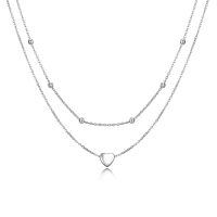 wholesale 925 Sterling Silver Heart Layered Choker Necklace s for Women-Heart