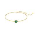 wholesale 14K Gold Created Birthstone Heart Cut 7mm Bracelet for Women 6 5 +2 -0-0
