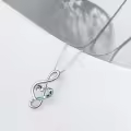 TOUPOP Sterling Silver Opal Rose Music Note Necklace-0-3