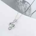TOUPOP Sterling Silver Opal Rose Music Note Necklace-0-3