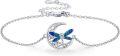 wholesale 925 Sterling Silver Blue Crystal Dragonfly & Crescent Moon Adjustable Celtic Bracelet - Irish  for Women-0-0