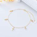 wholesale 14K Gold Chain with Cross Charms and Heart Pendant Ankle Anklet for Women - Adjustable Size-0-3