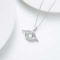 wholesale 925 Sterling Silver Pendant Necklace With Clear Cubic Zirconia And Accent Stones-0-2