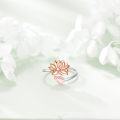 wholesale 925 Sterling Silver Lotus Flower Adjustable Ring Yoga Inspirational Jewelry-0-5