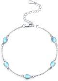 wholesale 925 Sterling Silver Rainbow Moonstone Teardrop Bracelet for Women Girls Mother's Day Gift-0-0