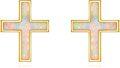 wholesale 14K Gold Opal Cross Stud Earrings for Women - Religious Ideas-0-0