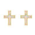 wholesale 14k Gold Cross Pink Opal Stud Earrings For Women-0-0