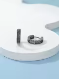 TOUPOP Sterling Silver Stone Hoop Earrings For Men Women-0-4
