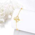 wholesale 14K Gold Double Heart Link Stone Bracelet s for Women and Girls-0-2
