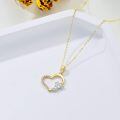 wholesale 14k Gold Two Tone Cz Angel Open Heart Pendant Necklace For Women-0-3