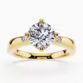 TOUPOP 10k/14k/18k Gold Moissanite Personalized Engraved Name Wedding Rings-0-2
