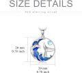 wholesale 925 Sterling Silver Ocean Wave and Whale Tail Moonstone Pendant Necklace for Women-0-4