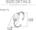 wholesale 925 Sterling Silver Opal Stone Hypoallergenic 8mm Huggie Nose Ring for Women-0-2